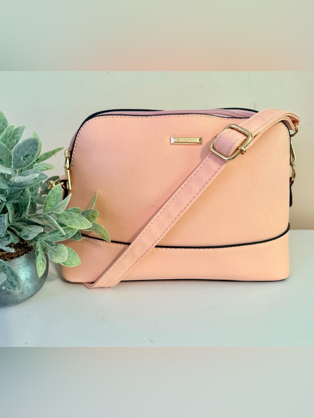 Elim & Paul Pink Rounded Satchel or Crossbody Handbag